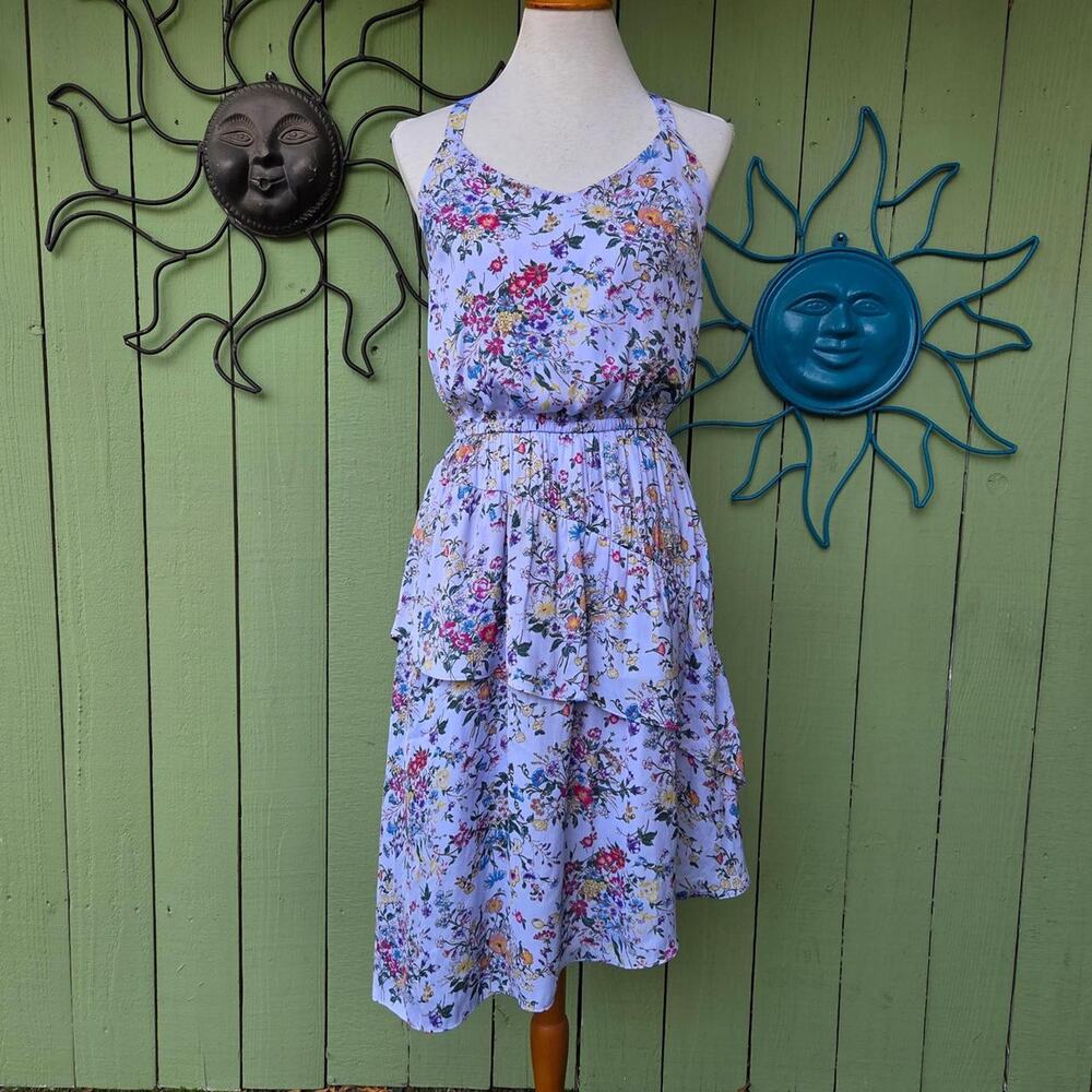 A New Day Blue Floral Asymmetrical Dress